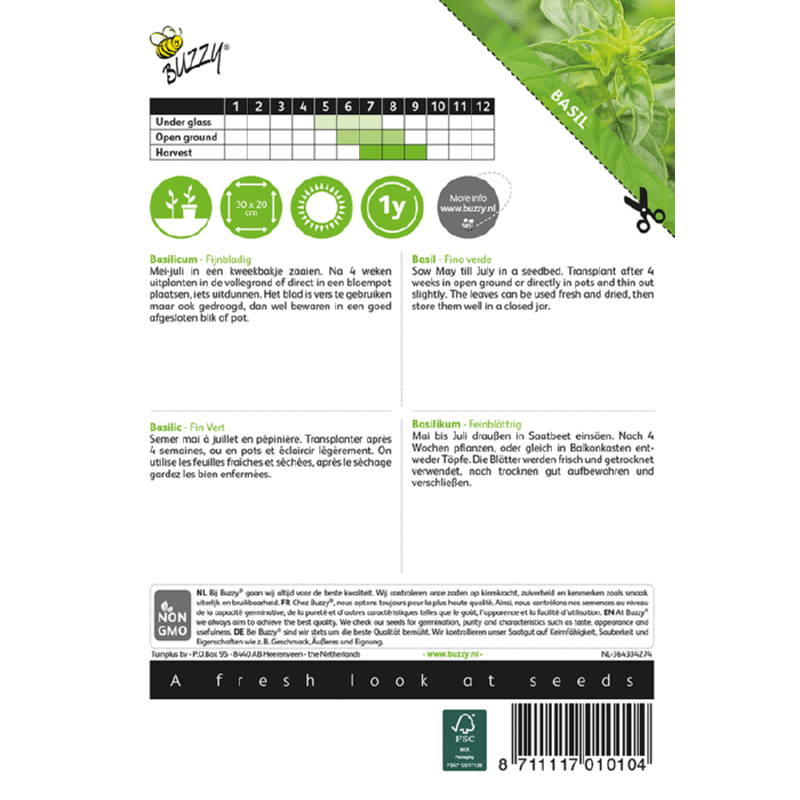 Basilikum - Fijnbladig - Ocimum basilicum