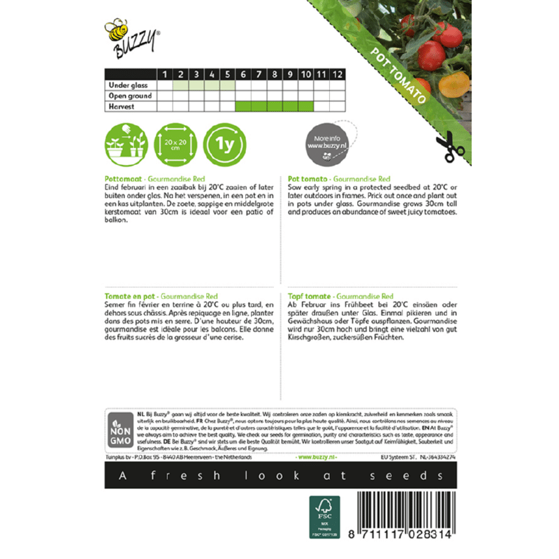 Tomat - Gourmandise red - (Tidligere navn Micro Cherry)