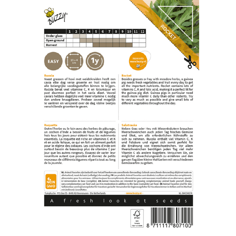 Marsvinets Rucola - Eruca sativa