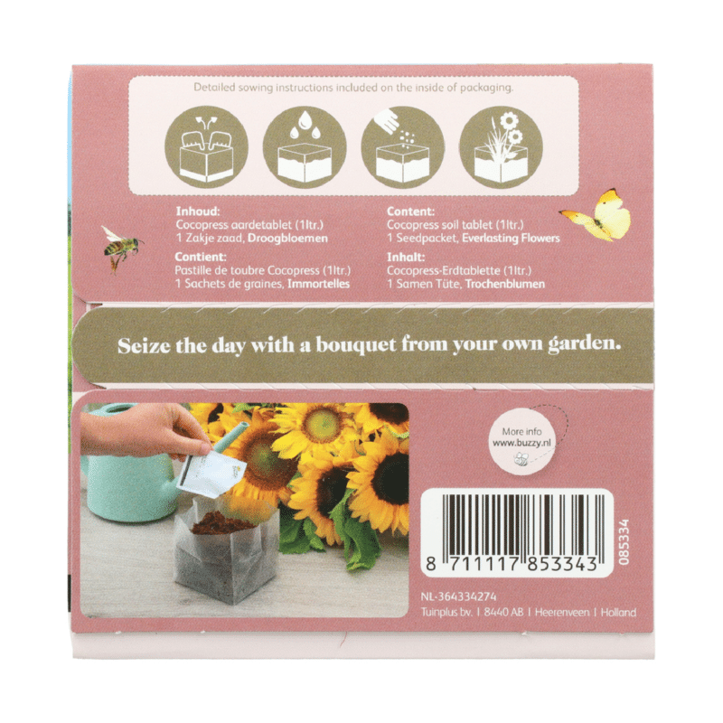Buket Blomster - Elegante tørrede blomster - Såboks