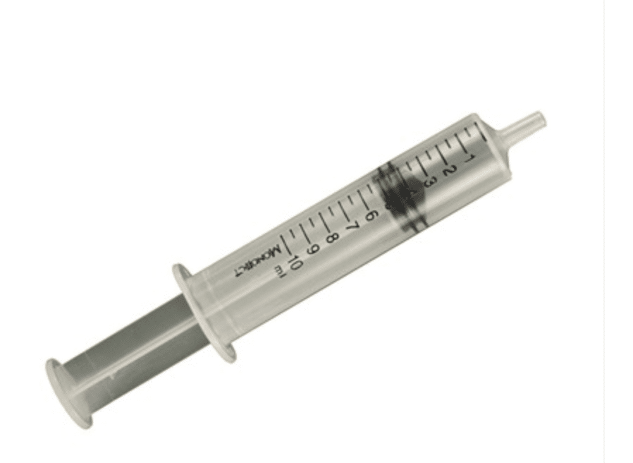 10ml engangs sprøjte med stempel.