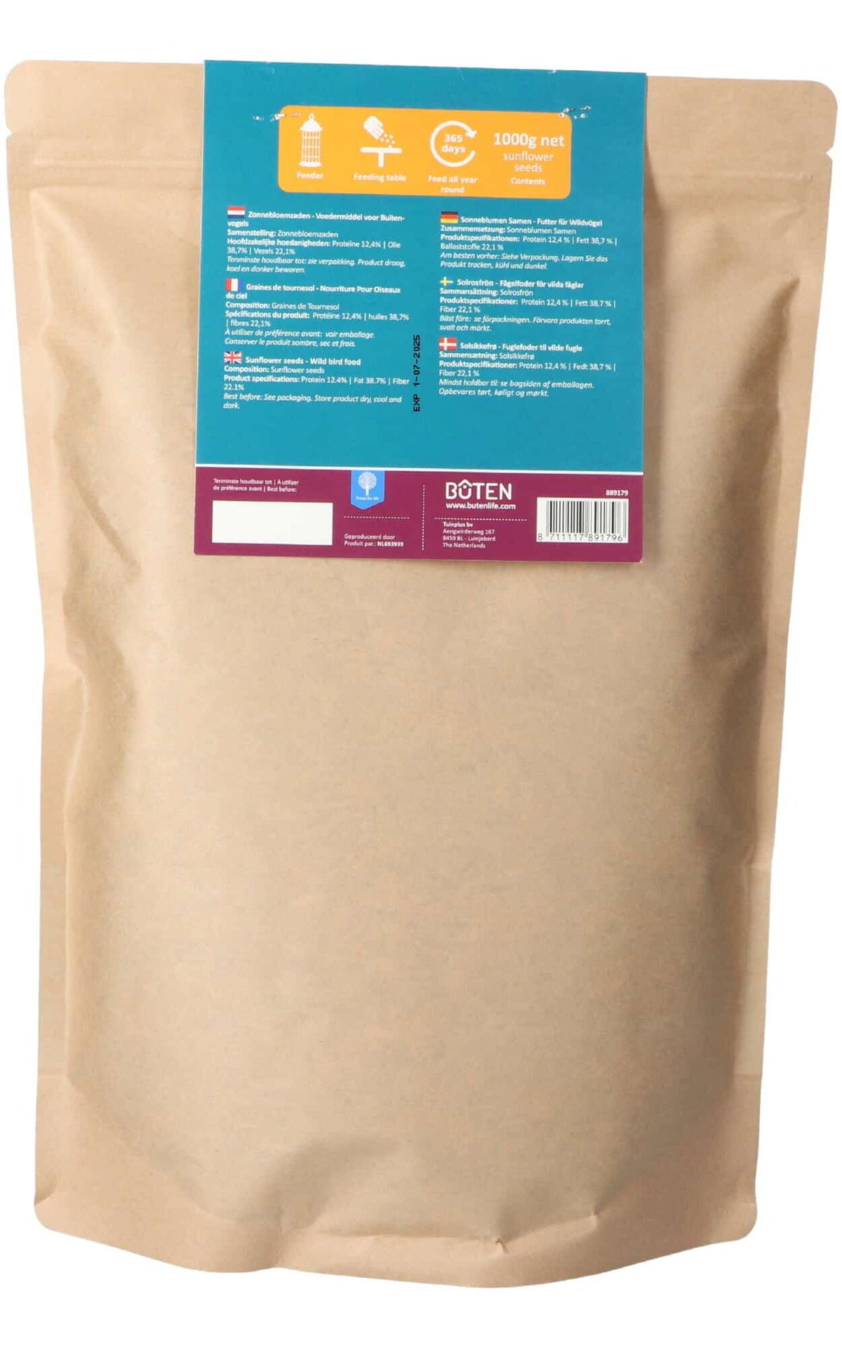 Bûten food solsikkefrø 1000g