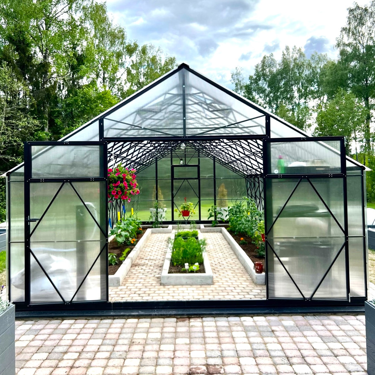 ECOSlider House LUX Black - 4 meter bred - 6 mm Polycarbonat