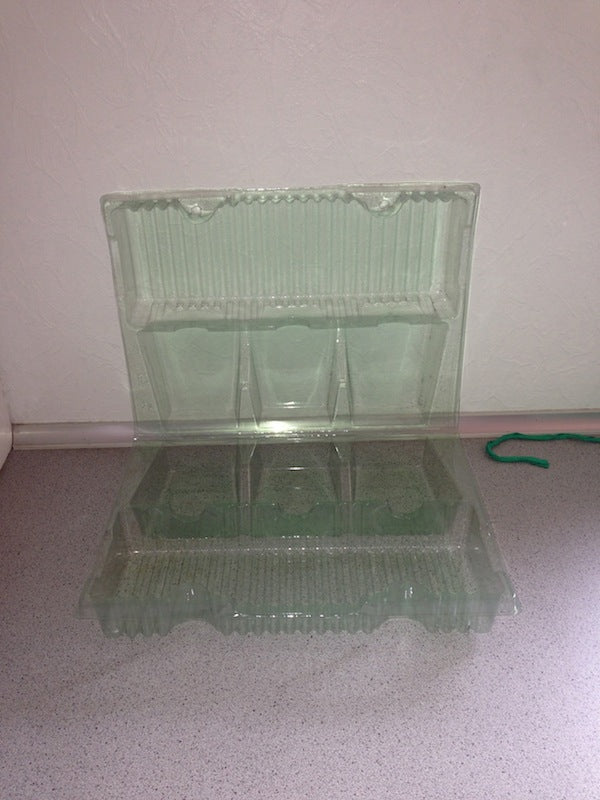 Blisterpack til 3 stk 11 cm firkant potte