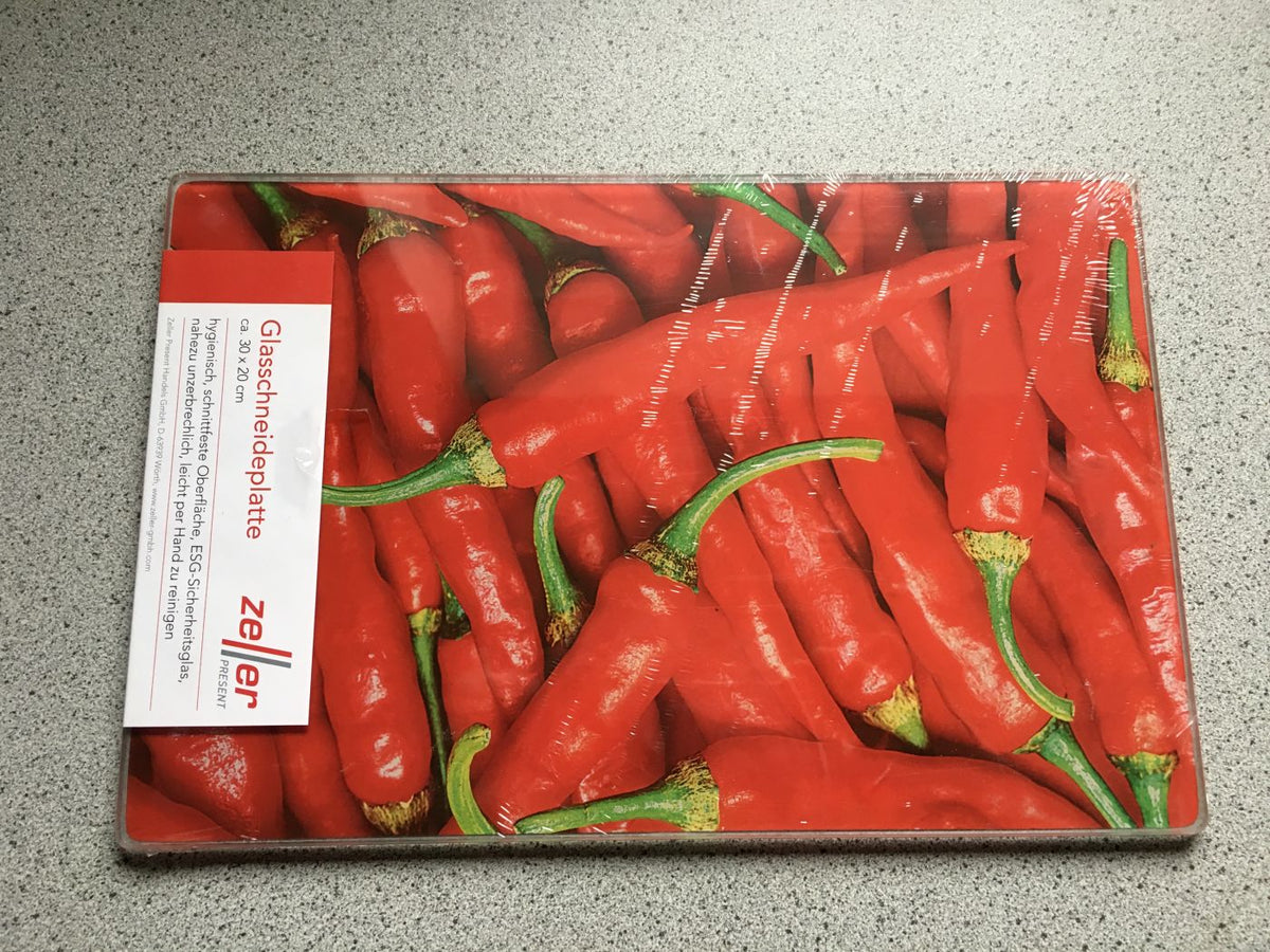 Skærebræt med Chili-motiv