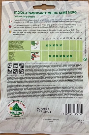 Bønne, Stang - Rampicante Metro Seme Nero   - 50 gram