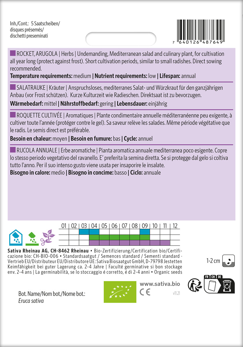 Rucola - Almindelig - Såmåtte - ØKO