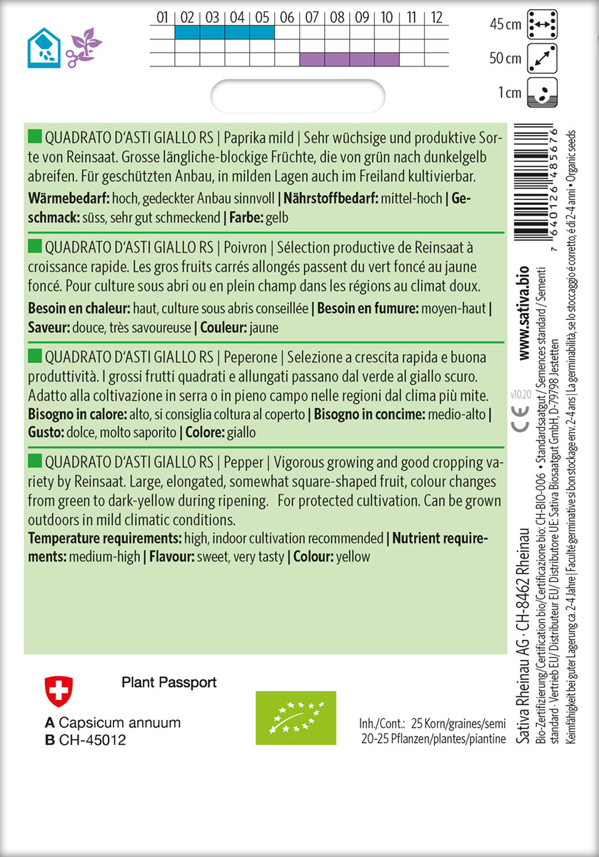Peberfrugt - Quadrato D'asti Giallo Rs - ØKO